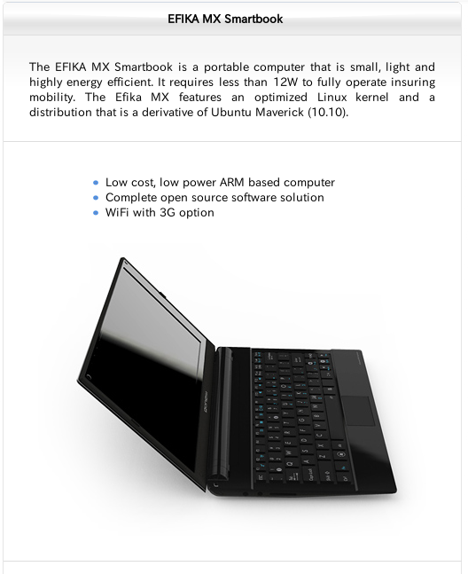 図1　EFIKA MX Smartbook（製品サイトより抜粋）