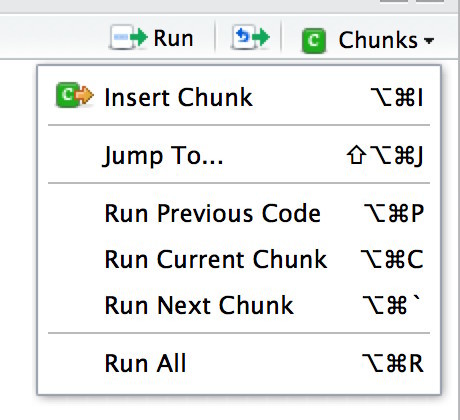 図4 Chunksアイコンクリック時のメニュー