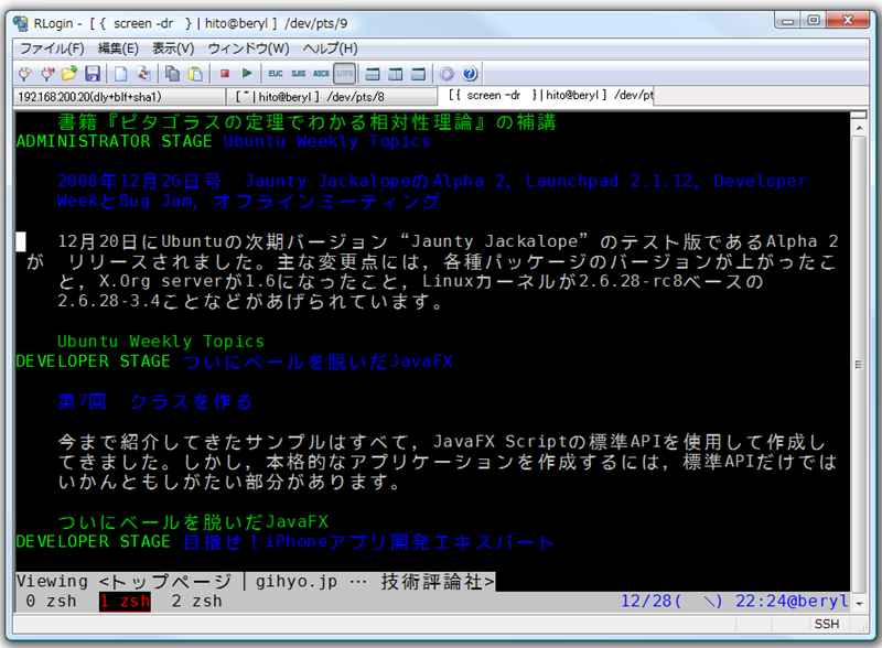 図2　RLoginの画面