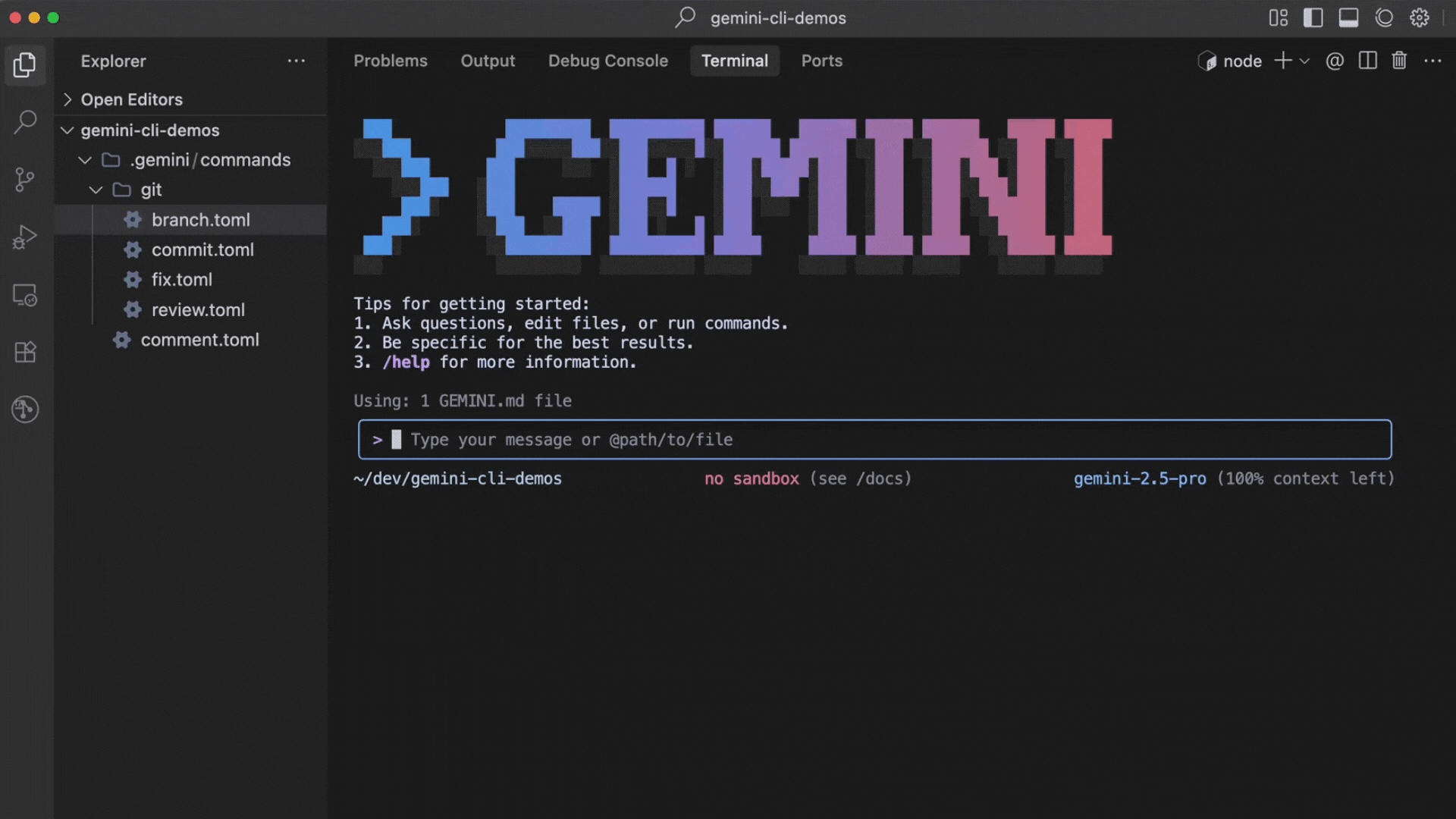 Gemini CLIのネームスペース