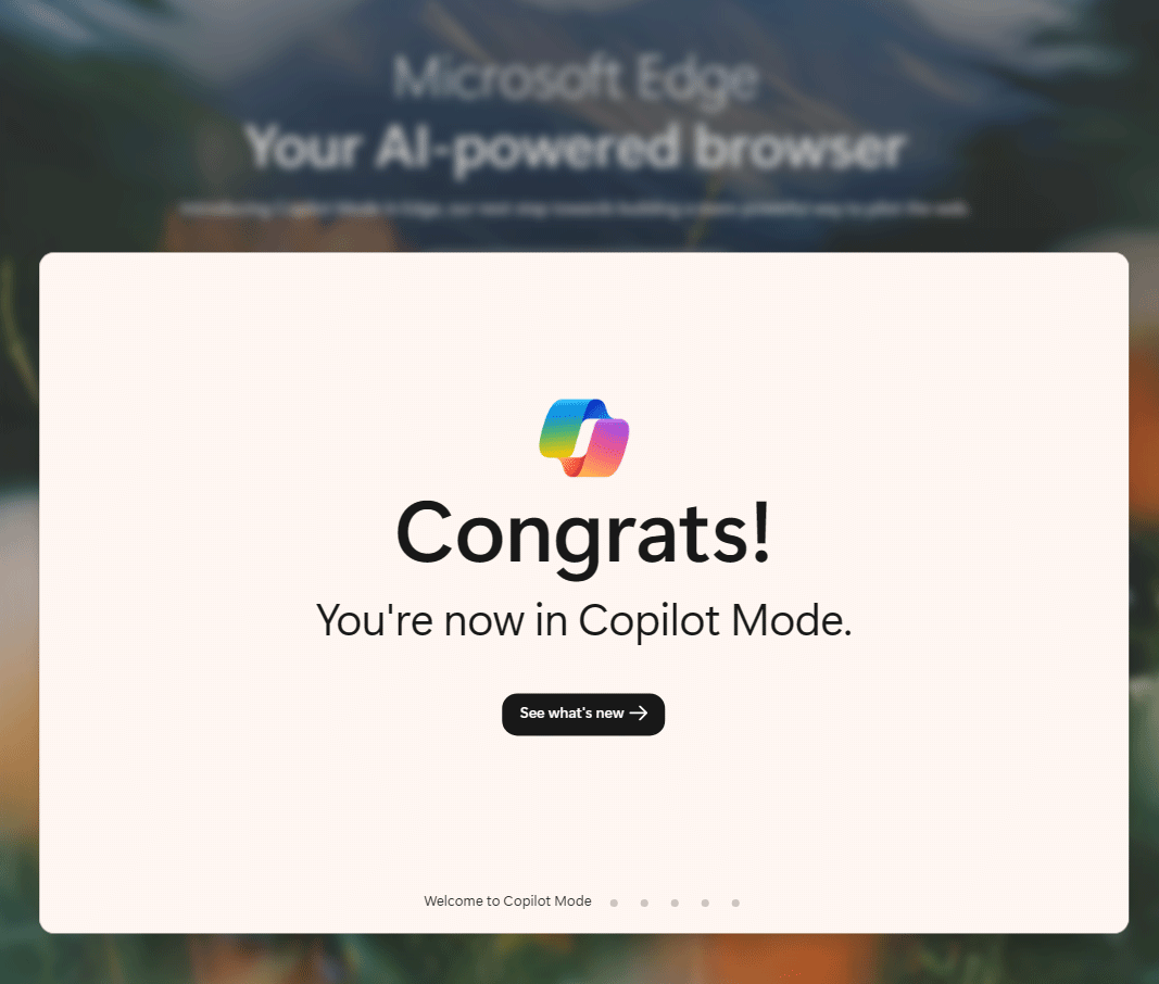 Copilot Modeをオンにする