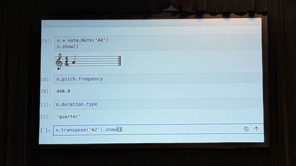 music21のデモの様子