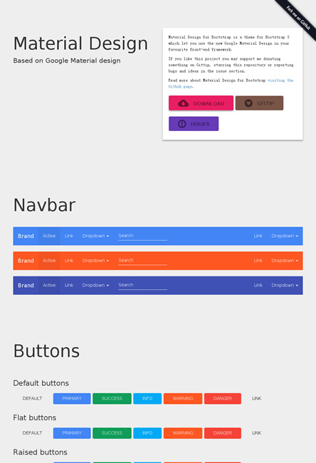 図2　マテリアルデザインを元にしたBootstrap3用のテーマ