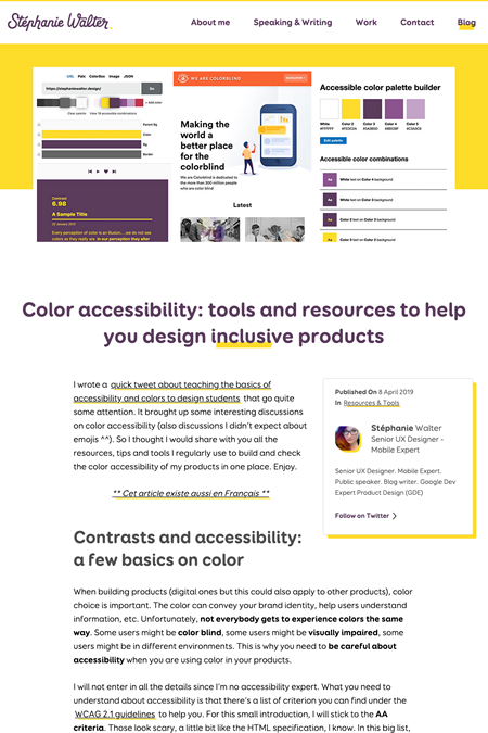 図3　カラーアクセシビリティに関する記事やツール