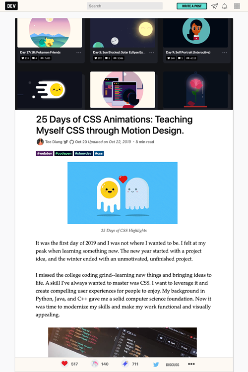 図5　CSSアニメーションを学ぶ様子をまとめた記事