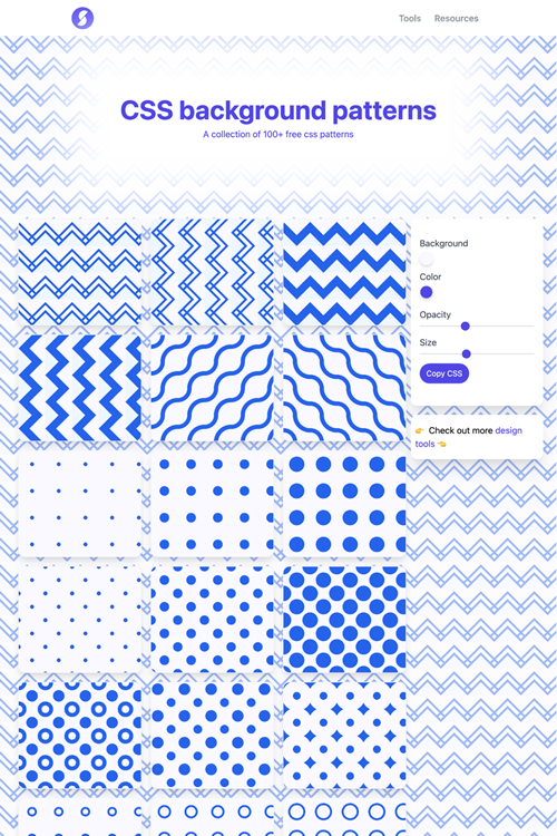 図6　CSSの背景パターンを多数用意したサービス