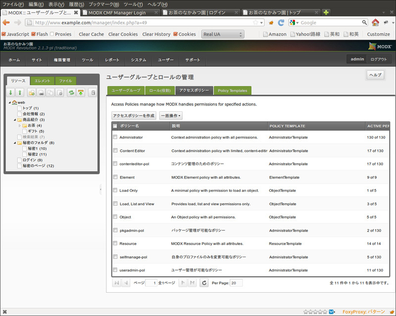 図4　設定済みのアクセスポリシー