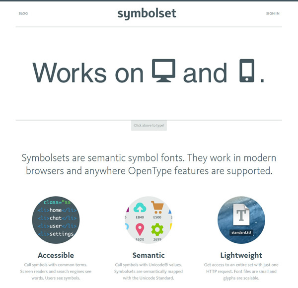 図6　「Symbolset」では、欧文書体の「合字」を利用している