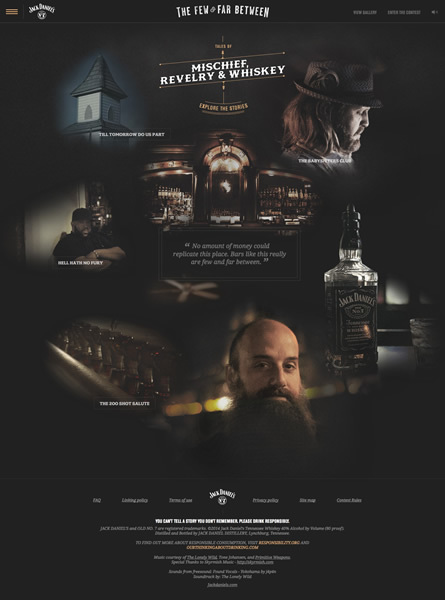 図5　テネシー・ウイスキー「Jack Daniel's」に関連した物語を綴った『Jack Daniel's Bar Stories』は、縦への長いスクロールが特長