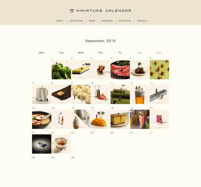 図3　ミニチュアを使った作品が毎日更新されていく『MINIATURE CALENDAR』