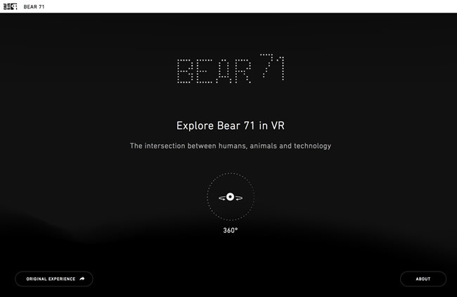 図4　NFBによるウェブドキュメンタリー、『NFB/Interactive - Bear 71』