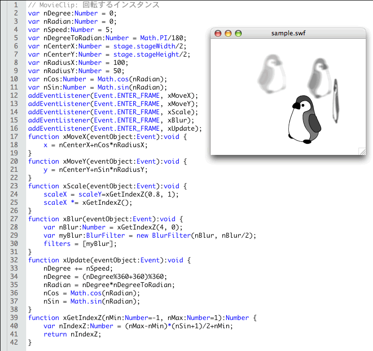 図1　3D風に回転するアニメーション