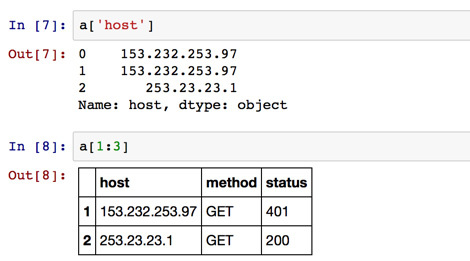 図4　hostカラムのデータのみ取得する