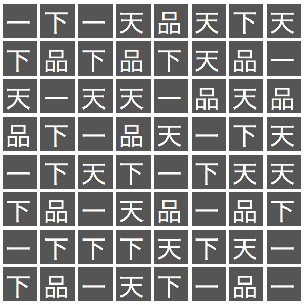 図6　二次元ニセ乱数による文字列探しパズル