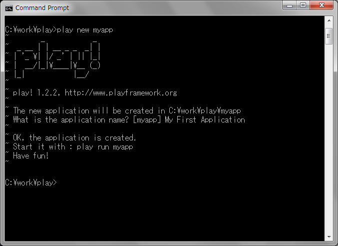 図1　playコマンドによるプロジェクトの作成