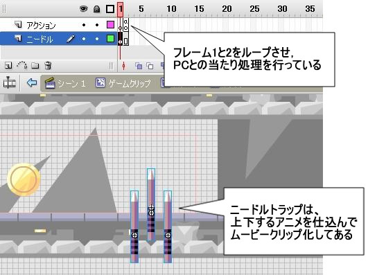 Fla画面2　ニードルトラップクリップ内