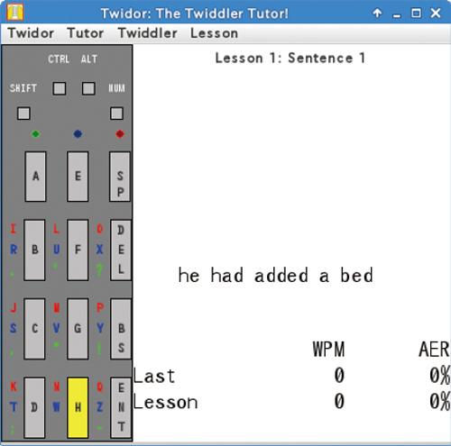 図2　Twiddler 2.1の練習ツール