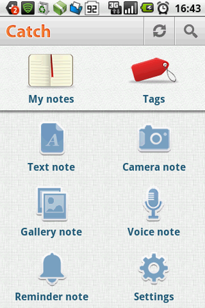 図1　Catch Notesのメイン画面