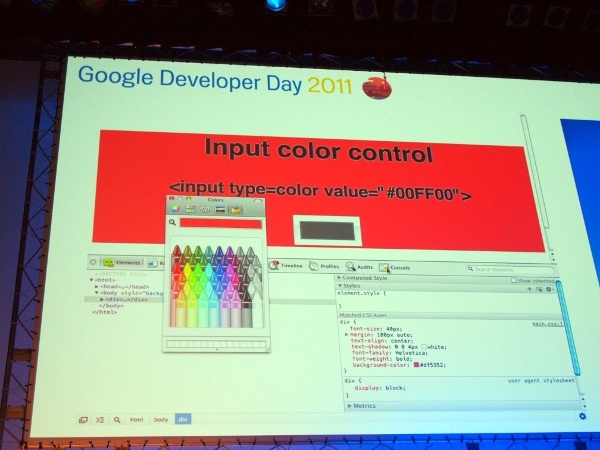 今回のGDDのために開発されたColor Picker。ソースコードエディタから直接操作できるパネルになっている