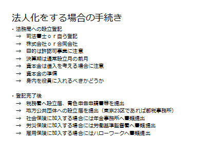 図7　法人化をする場合の手続き